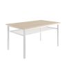 3 Pieces Farmhouse Kitchen Table Set with Two Benches, Metal Frame and MDF Board,white