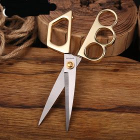 Alloy Stationery Household Office Craft Scissors (Color: gold)